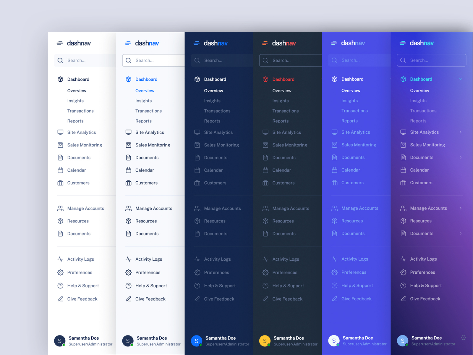 FREE Download Premium Dashboard Navigation Menu Template by ThemePixels