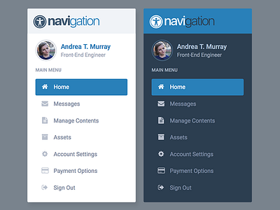 Navigation Kit dashboard menu navbar navigation sidebar tabs