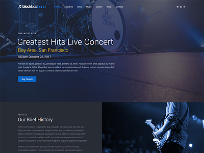 Band Template band home html5 landing page template