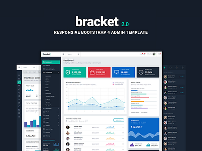 Bracket Dashboard Template admin bootstrap cards charts dashboard ui ux widgets