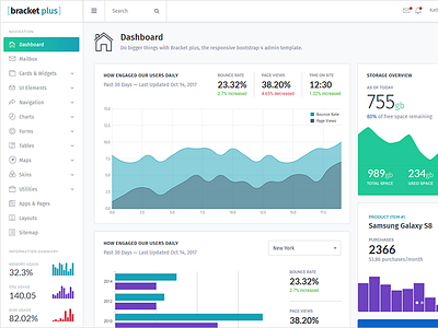 Bracket Plus Light Dashboard Template admin bootstrap bracket card dashboard light plus template ui ux widgets