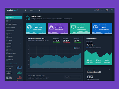 Bracket Plus Dashboard Template by ThemePixels on Dribbble