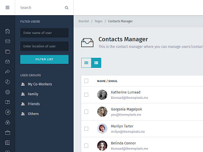 Contact Manager admin contact dashboard manager template