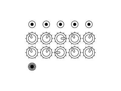 Knobs analog synth illustration