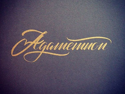 Agamemnon calligraphy lettering print printing screen vector