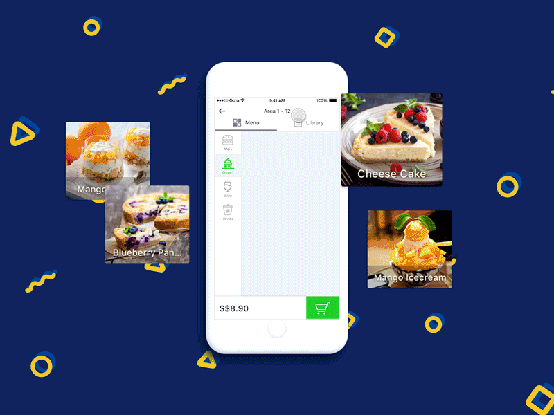 Ocha Mobile Animation animation clean food minimal mobile mockup ordering restaurant ui ux