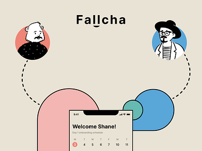 Fallcha — Ad II abstract branding calendar design dublin hr illustration ios ireland logo mobile onboarding schedule ui