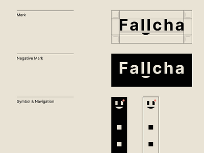 Fallcha — Logo app branding design dublin face inter ireland logo mark navigation negative print smile symbol type typogaphy typography ui vector welcome