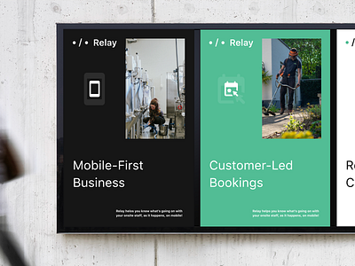 Relay — Poster advertising app branding design dublin ireland logo marketing mobile mockup poster typography ui wall