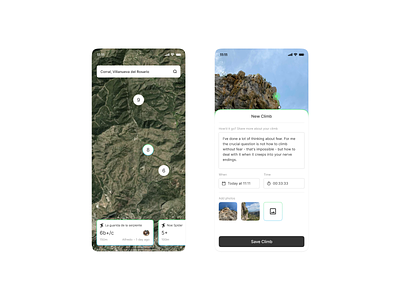 Strava for Rock Climbers II climbers climbing design idea ios map mobile rock route strava ui ux