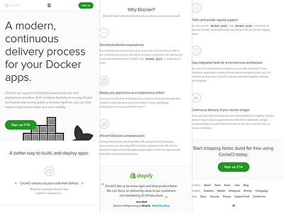 Mobile Docker Page blog circleci containers design process docker iterate landing page mobile responsive screens web writing