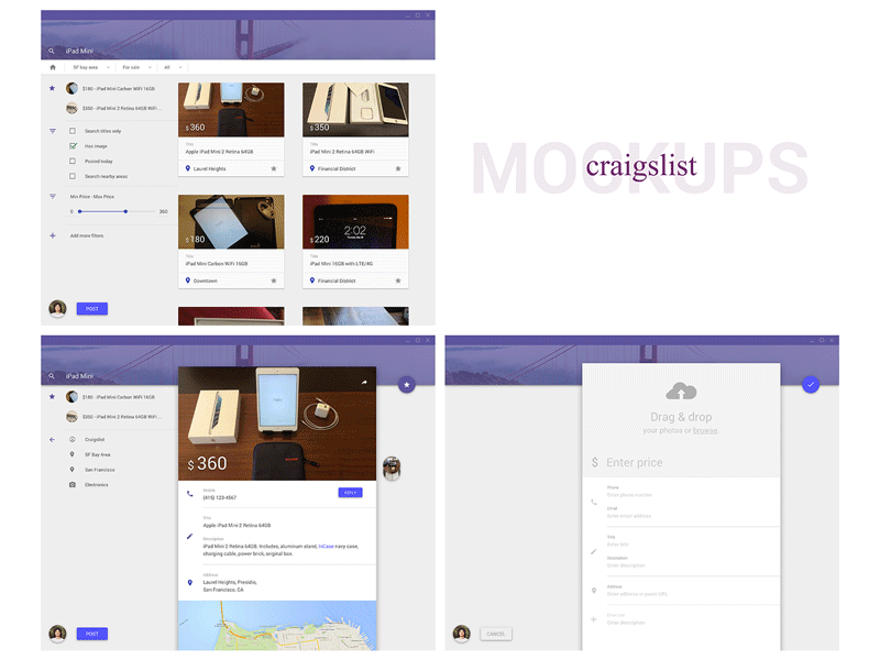 Craigslist Redesign Process by Daniel Beere on Dribbble