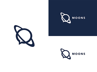 Moons — Logo comment design. circleci gradient landing logo mobile moons space stars system web