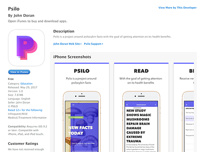 Psilo — Shipped app colour facts figma framer health ios mushroom psilo psilocybin ship store