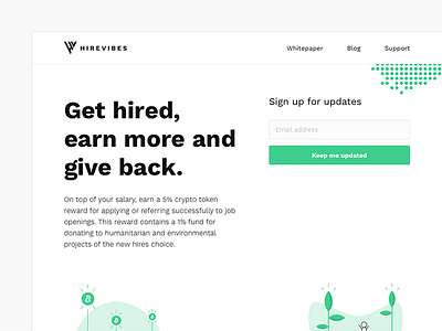 HireVibes — Landing Page Shipped bitcoin blockchain coin crypto cryptocurrency ethereum hire hirevibes jobs landing token vibes