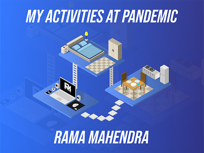 MY ACTIVITIES AT PANDEMIC design flat illustration isometric isometric art isometric design isometric illustration vector