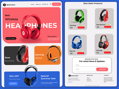 Headphone E-commerce Website branding e commerce website design graphic design website designs