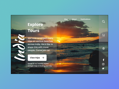 Tours and Travel Landing page branding design typography ui ux