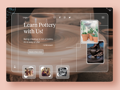 Pottery Studio Landing page app branding dailyuichallenge design typography ui ux