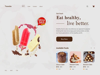 Tasty Food Layout clean ui food food page food template foodie layout minimal online delivery order popular shot restaurant tasty uidesign ux webdesign website website concept