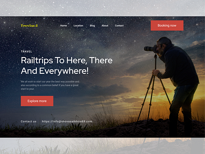 Travel Header Exploration clean destination hero header minimal navigation bar soft color travel travel app travel website typography ui ui design ux ux design