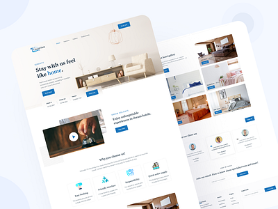 Hotel booking landing page UI design agency booking clean client digital guests host hotel landingpage minimal rent room taveling typography ui ux web webdesign website website design