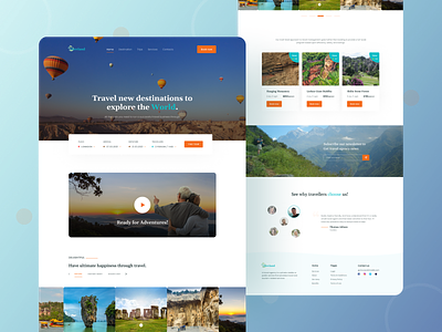 Travel Agency Landing Page UI Design clean colorful community homepage inspiration landing page minimal nature travel travel agency travel app travel guide travel packages travel web travel website trip planner web design website website design