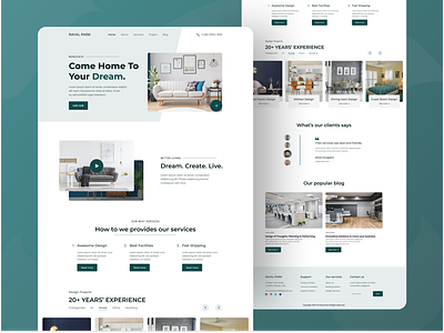 Interior Room Design Landing page UI Design