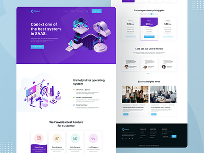 Codext- Saas Landing Page UI Design dashboard dashboard app dashboard design landing page design landing page ui landing pages saas app saas landing page saas page saas templates saas website template ui ux webflow template