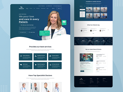 Doctor's Foundation Medical Landing Page branding clean clinic company design doctor landing page doctor web design doctors health healthcare landing page landing page design medical minimal ui web web design webdesign website website design