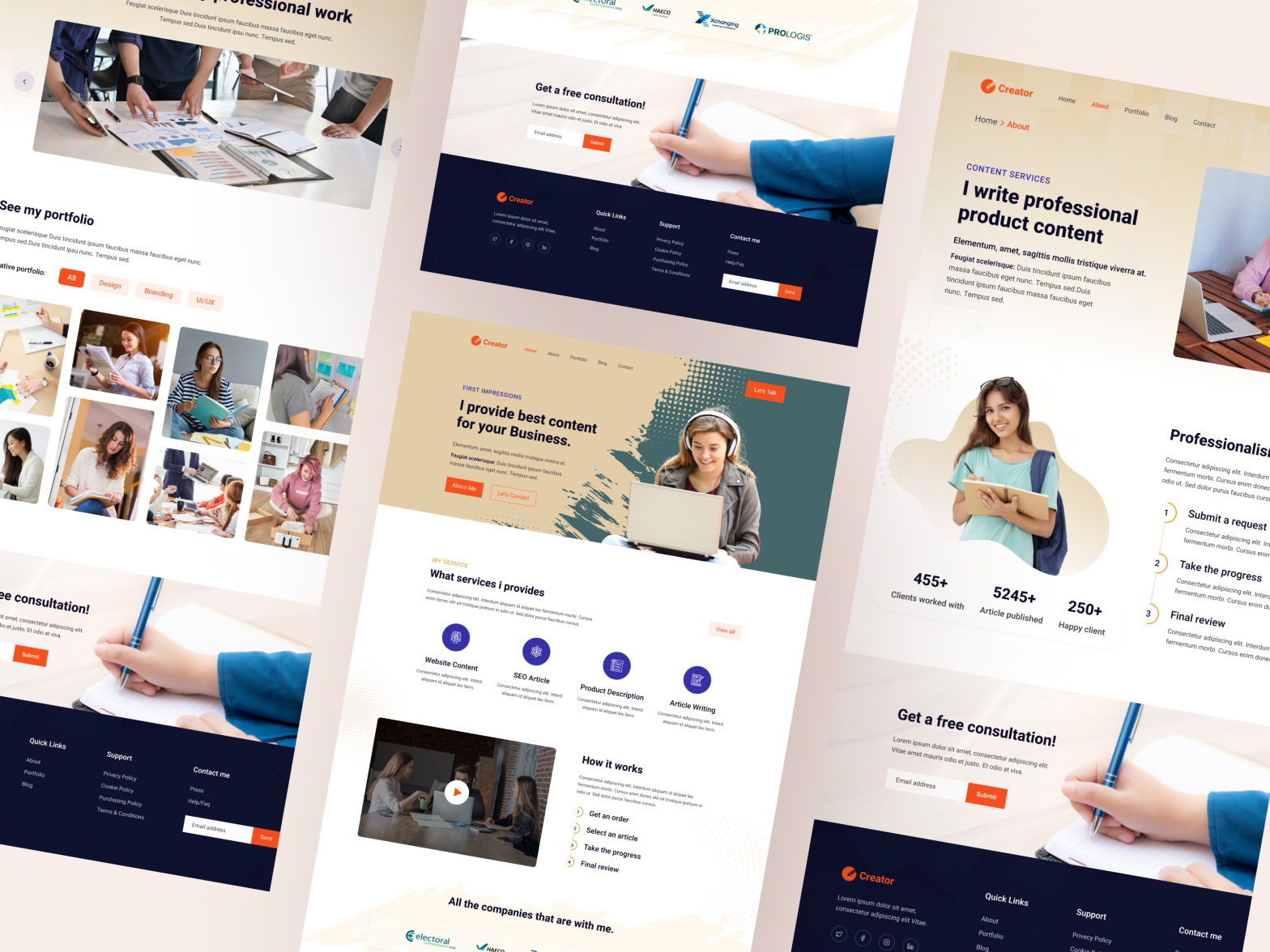 Content Writer Portfolio Design By Mostafijur Rahman On Dribbble