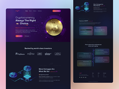 Crypto Landing Page UI Design.