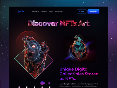 NFT  Marketplace Dark Website.