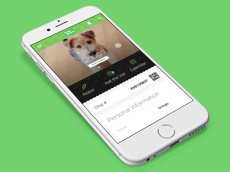 GIF menu animation for Dog&Style android animation app concept design dog interaction ios menu pets style