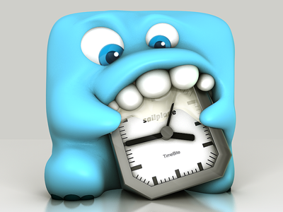 First Monster App Icon app bite blue clock cute icon monster sailplane timebite