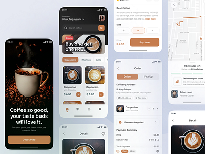Online Coffee Cafe app branding design dribbble ui