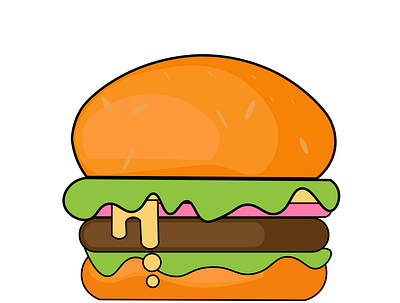 Burger illustration advertising design graphic design illustraion logo design poster design