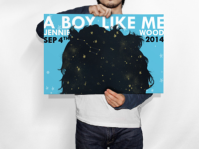 "A Boy Like Me" Marketing Poster graphic design hair illustration literature marketing mountains novel poster print design publishing stars