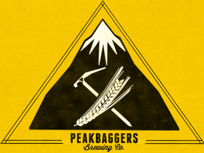 Peakbaggers Brewing Co. barley branding brewery franchise grunge identity mountain retro texture typography vintage wisdom script