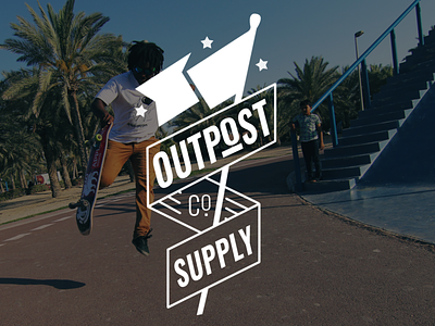 Outpost Supply Co. branding flag graphic design identity logo stars typography website website banner website design website development website splash