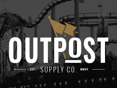 Outpost Supply Co. branding flag graphic design identity logo star logo stars typography website website banner website design