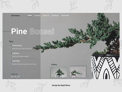 Bonsai 2021 2021 trend bonsai bonsaitree concept design designer flower landing minimal minimal design tree typography ui ui ux design uidesign uidesigner uiux web webdesign
