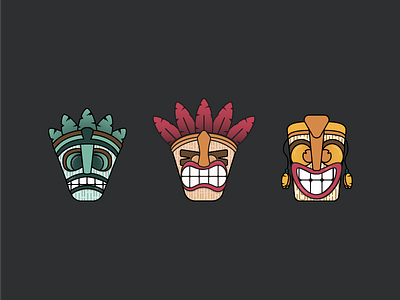 TikIcons emoji emotions flat design hawaii holiday icon icon set tiki tiki masks tikimasks