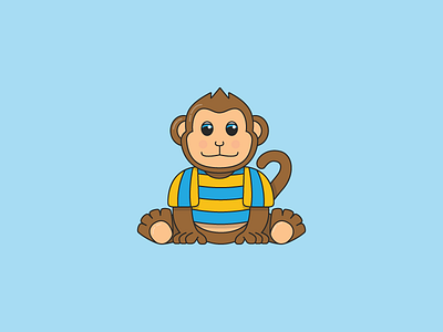 Monkey Character brand branding cartoon character designer flat design freelance illustration monkey t shirt wildlife