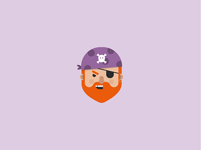 Angry Pirate beard characters emotions flat design freelancer illustration pirate skull