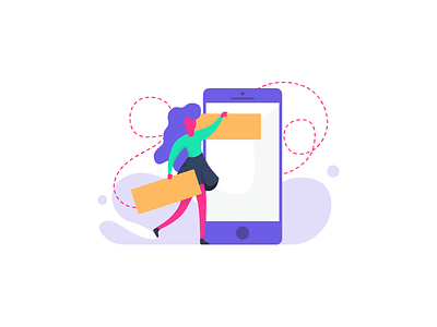 UI Designer 📱 abstract app character character design characters colorful colourful design designer flat design girl illustration illustrator iphone ui user interface website illustration