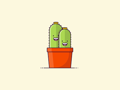 Cactus 🌵 cactus character character design characters design designer flat design happy illustration illustrator plant smile vector