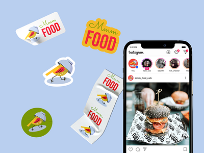 Cafe logo bird cafe character design food graphic design illustration logo logotype plate