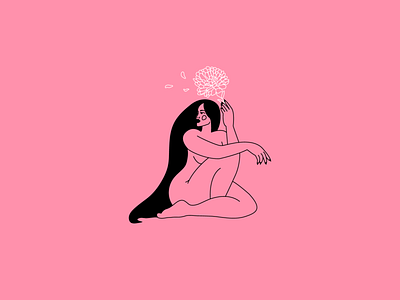 Woman beauty flower illustration logo minimal vector woman