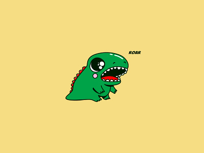 Dino roar art cute dino dinosuar illustration rex vector